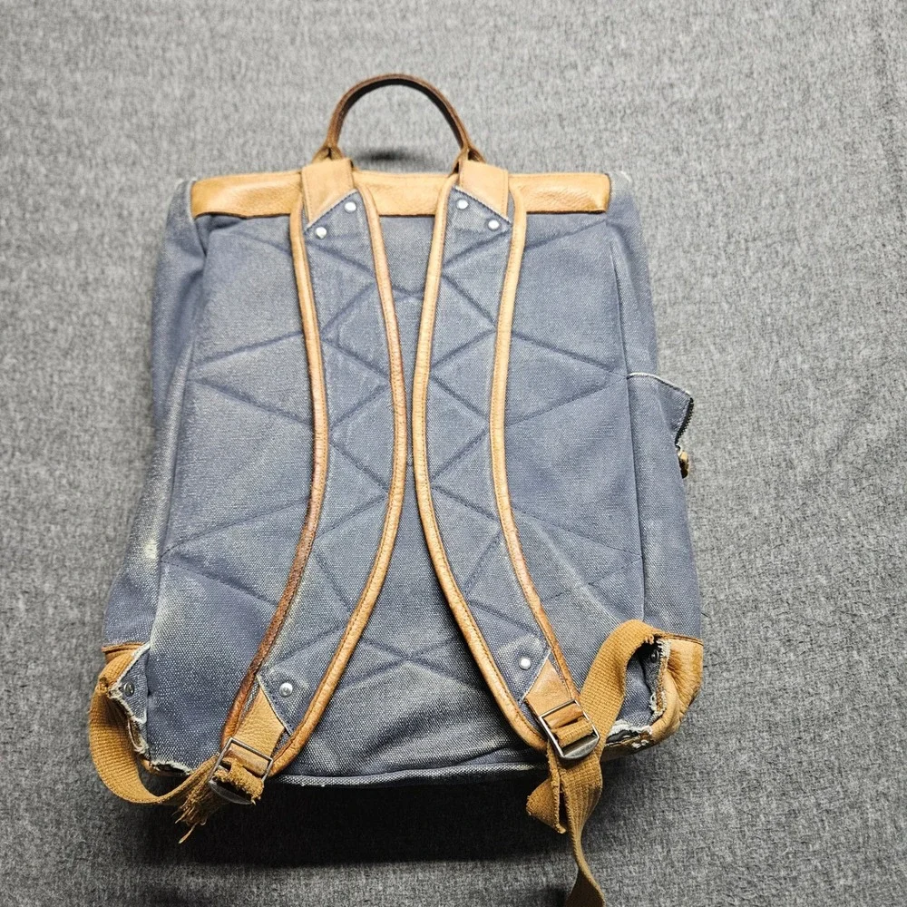 Timbuk2 Backpack Unisex Large Blue Canvas Leather Trim Distilled Collection